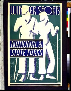 Winter sports, national & state parks - Dorothy Waugh. LCCN92513828. Free illustration for personal and commercial use.