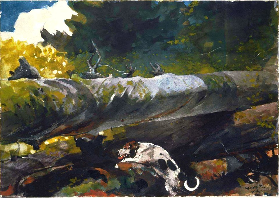 Winslow Homer - Hunting Dog among dead trees