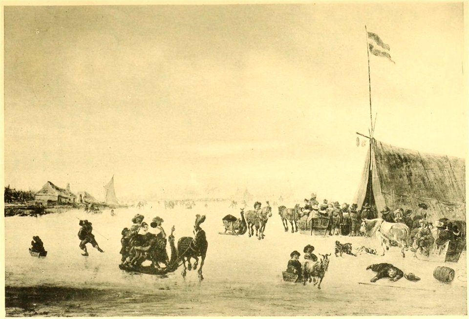Winter landscape with skaters, sleighs and a tent sedelmeyer00rudo 0051