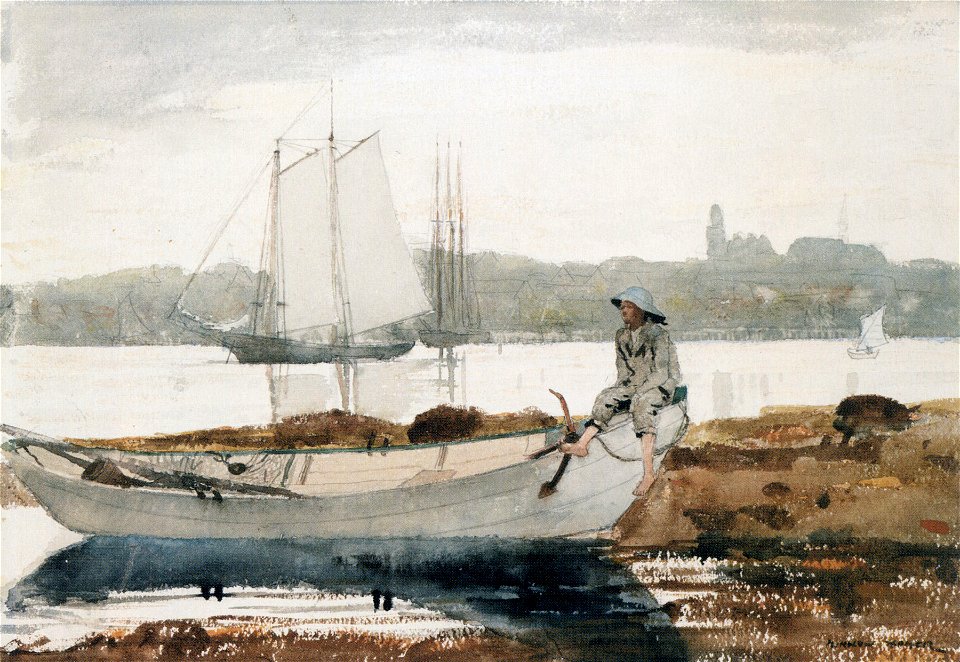Winslow Homer - Gloucester Harbor and Dory (1880)