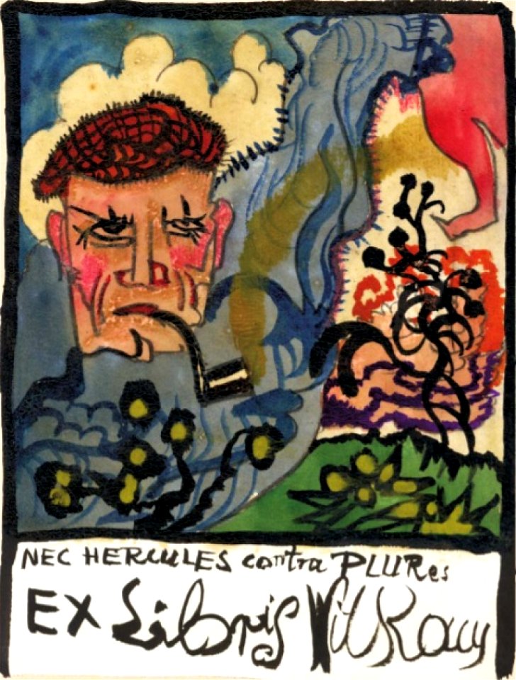 Witkacy - 'Nec Hercules contra plures' ex libris - deposit at the National Museum in Warsaw