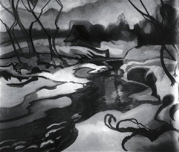 Witkacy - Pejzaż zimowy ze strumieniem, 1913