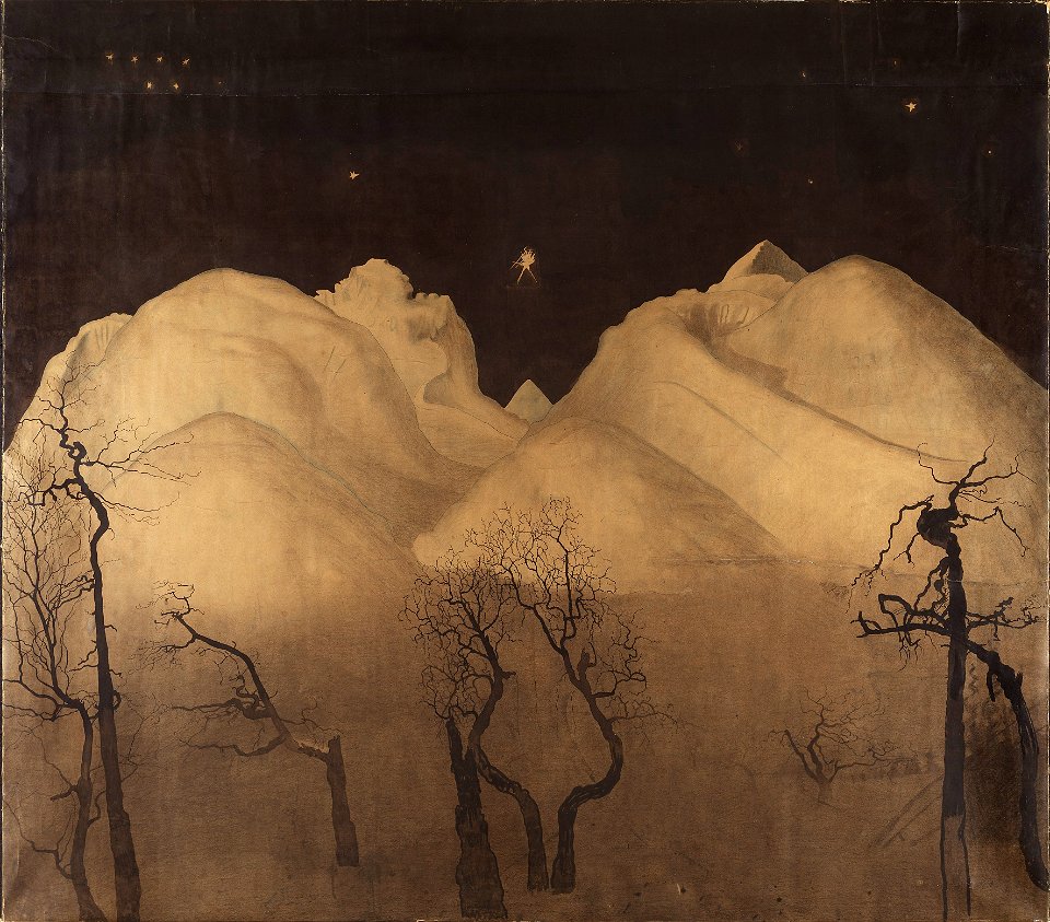 Winter Night in the Mountains. Study (Harald Sohlberg) - Nationalmuseum - 25961