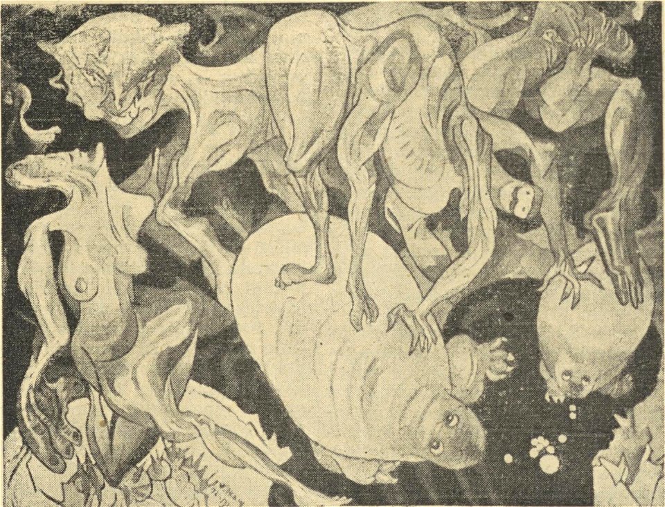 Witkacy - Kompozycja z potworami i aktem, 1921-1922a