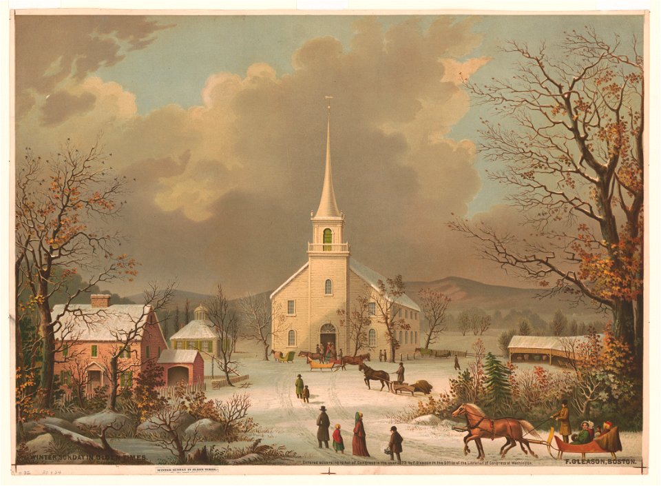 Winter Sunday in olden times - F. Gleason, Boston. LCCN99472680