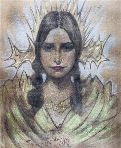 Witkacy - Portret kobiety z warkoczami, 1931