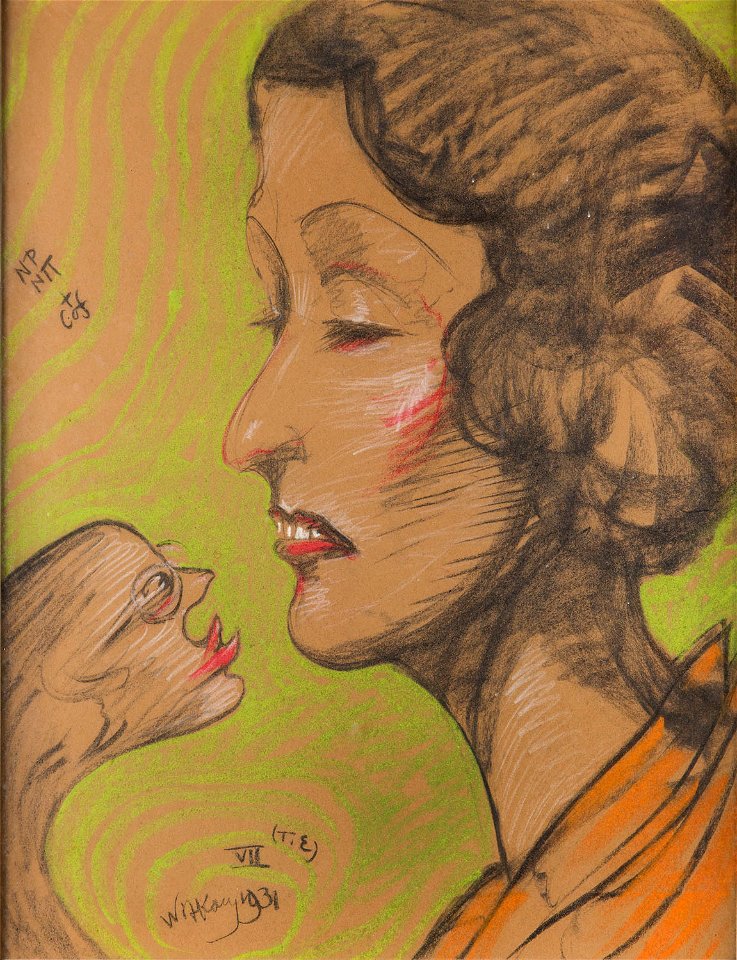 Witkacy - Portret Krystyny Ejbol + potworek adorator, 1931