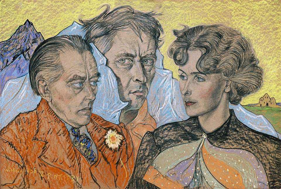 Witkacy - 3117 - Portret zbiorowy -Tadeusz Langier, Witkacy, Bronisława Włodarska (Litauerowa)