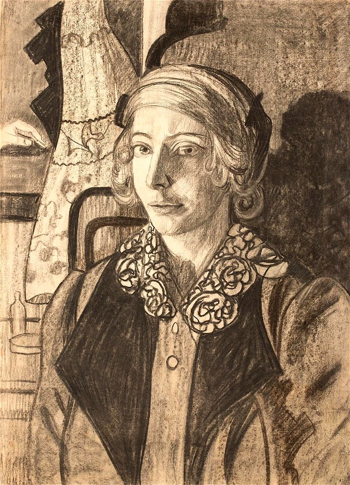 Witkacy - EUGENIA DUNIN-BORKOWSKA Z FIRANKĄ, 1912 - KDM I 0163