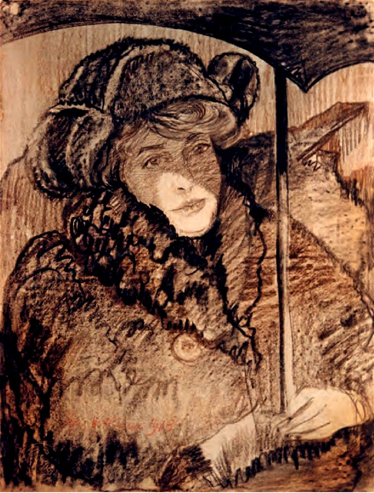 Witkacy - Jadwiga Janczewska pod parasolem, 1913