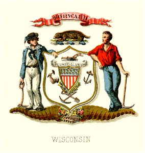 Wisconsin state coat of arms (illustrated, 1876)