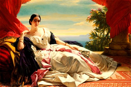 Franz Xaver Winterhalter - Portrait of Leonilla, Princess of Sayn-Wittgenstein-Sayn - Google Art Project. Free illustration for personal and commercial use.
