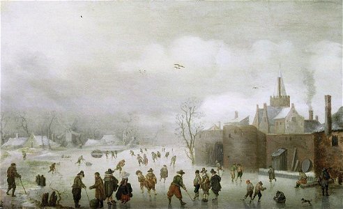 Winterlandschap, Antonie Verstralen (1623). Free illustration for personal and commercial use.