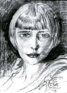 Witkacy - Czesława Oknińska - Korzeniowska, pastel, 21 VIII, 1929 r. Typ E+d