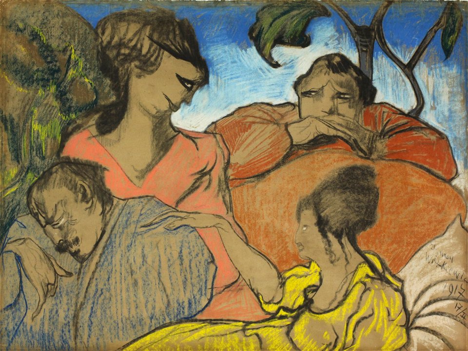 Witkacy - Kompozycja. Scena w ogrodzie, 1917