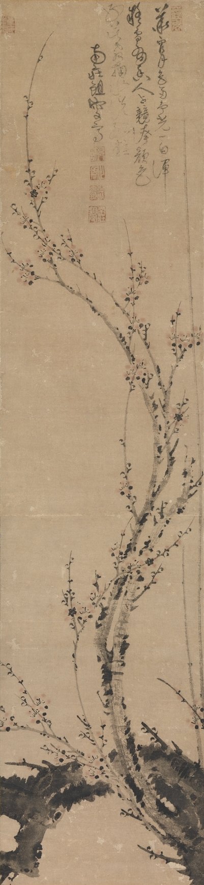 Wintry Plum (Han Mei) by Ni Jing, late 14th century,Metropolitan Museum of Art, 1983.85