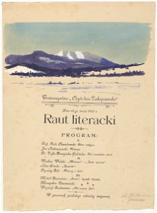 Witkacy - Winieta na programie Rautu literackiego - 1902