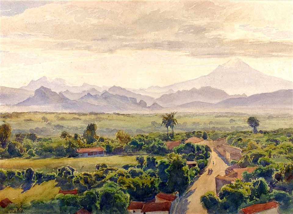 Henry Otto Wix - 'View of Cuernavaca', watercolor, Smithsonian American Art Museum