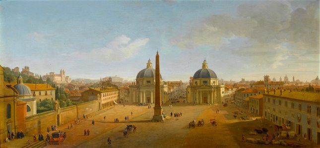 The Piazza del Popolo, Rome (by Gaspar van Wittel)