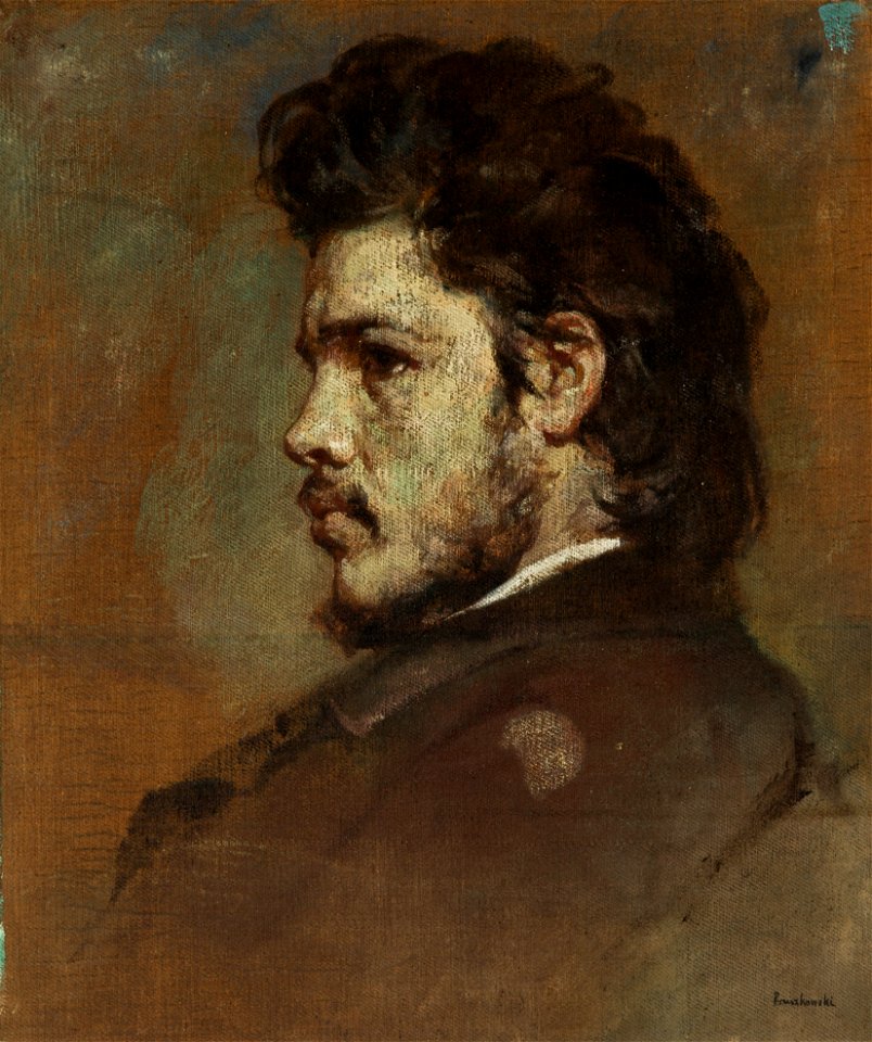 Witold Pruszkowski - Portrait of the Sculptor Stefan Jarzymowski - Offering of the Crown to Piast – two-sided painting - MNK II-a-832-a-b - National Museum Kraków