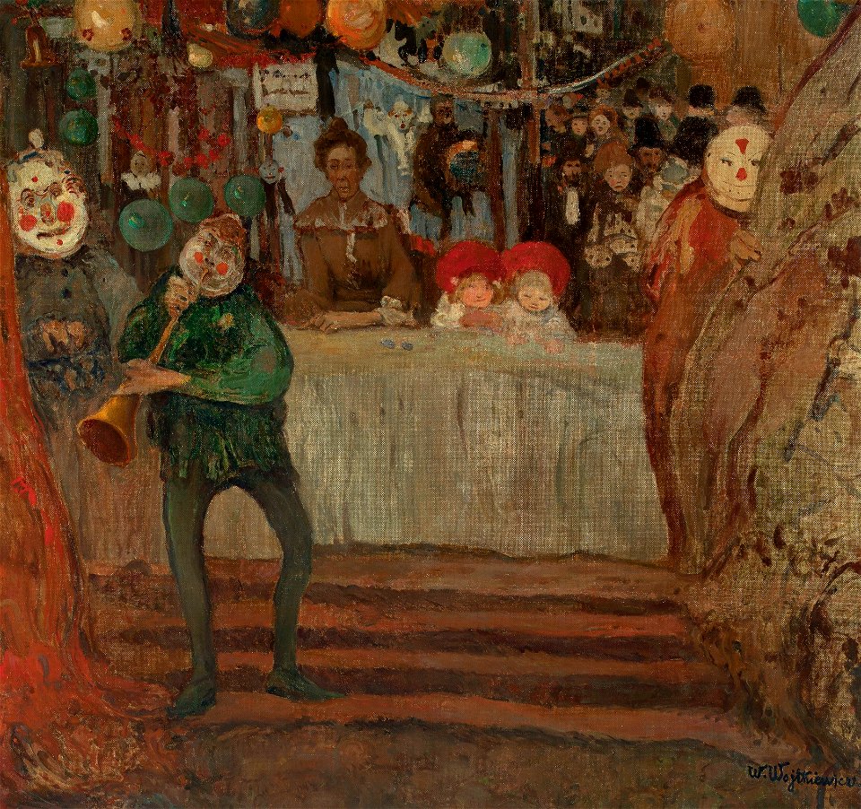 Witold Wojtkiewicz - Circus – In front of the little theatre - MP 4485 MNW - National Museum in Warsaw