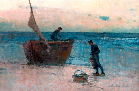 Wladyslaw Wanke Wankie Fishermen at the shore