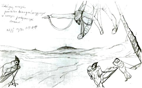 Witkacy - Zdobycie nowych punktów triangulacyjnych wnowych podejrzanych stronach, 1933
