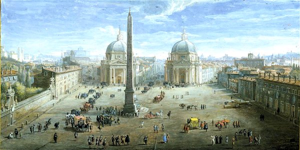 View of the Piazza del Popolo (by Gaspar van Wittel)