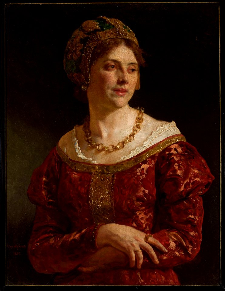 Wojciech Gerson - Portrait of a Cracovian townswoman in the 17th-century costume - MP 2034 - National Museum in Warsaw