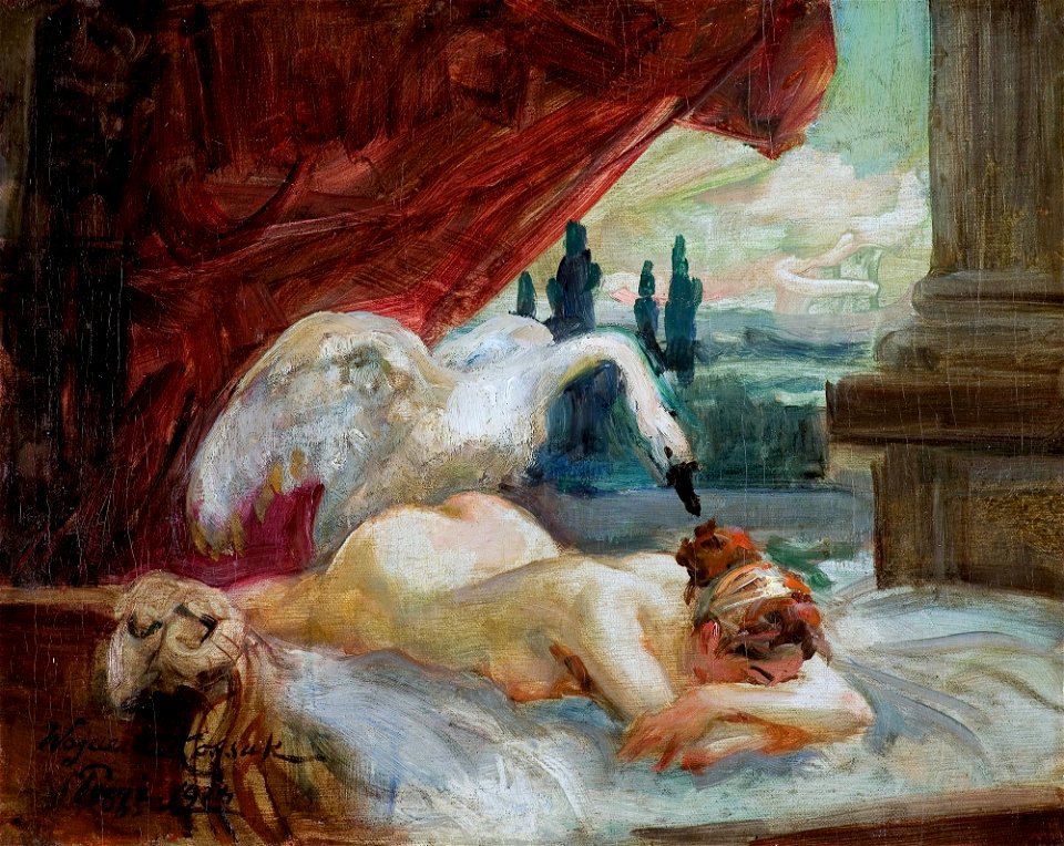 Wojciech Kossak - Leda z łabędziem 1924