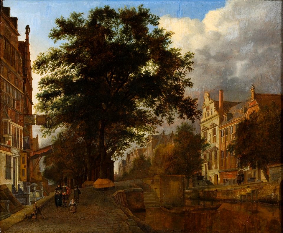 WLANL - adagio808 - Jan van der Heyden, Gefantaseerd Amsterdams stadsgezicht met gracht (z.j.)