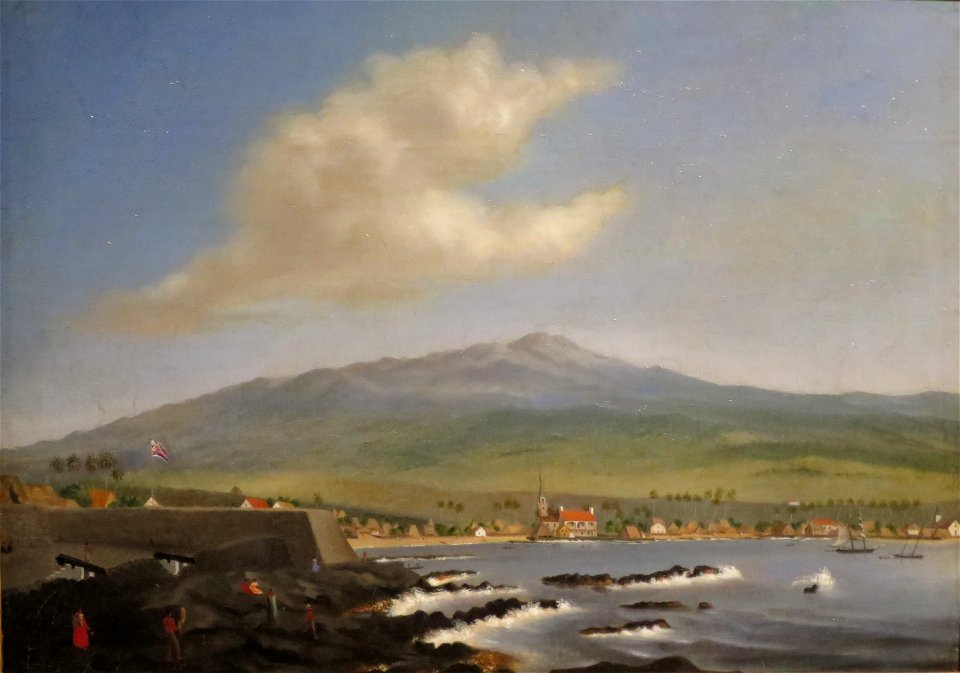 WLA haa Kailua Kona with Hualalai by James Gay Sawkins 1852