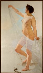 Wojciech Gerson - Female nude, study - MP 2211 - National Museum in Warsaw. Free illustration for personal and commercial use.