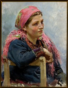 Wojciech Kossak - Study of a girl -Aniela Franczak- - MP 3753 MNW - National Museum in Warsaw. Free illustration for personal and commercial use.