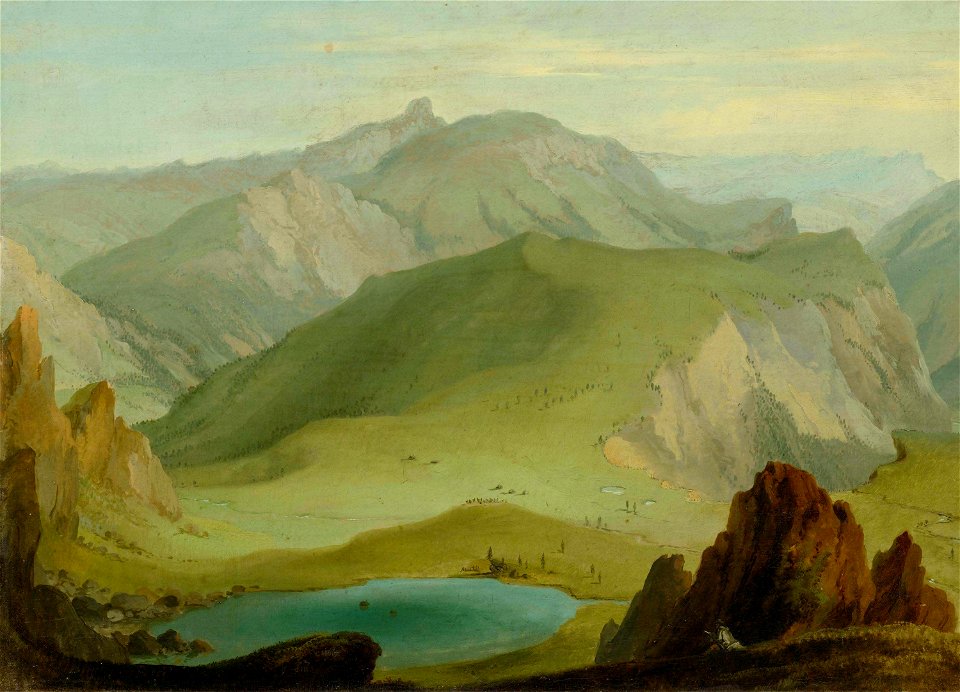 Caspar Wolf - Blick vom Muntiggalm über den Seebergsee (ca. 1778)