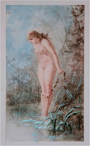 Woman at the water's edge, by Luis Ricardo Falero