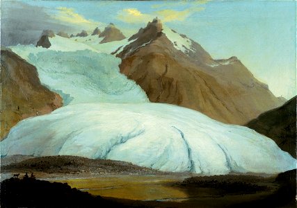 Caspar Wolf - Rhonegletscher von der Talsohle bei Gletsch gesehen (1778)