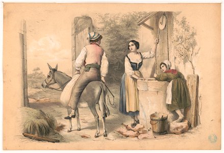 Woman and child by a well LCCN2004669484