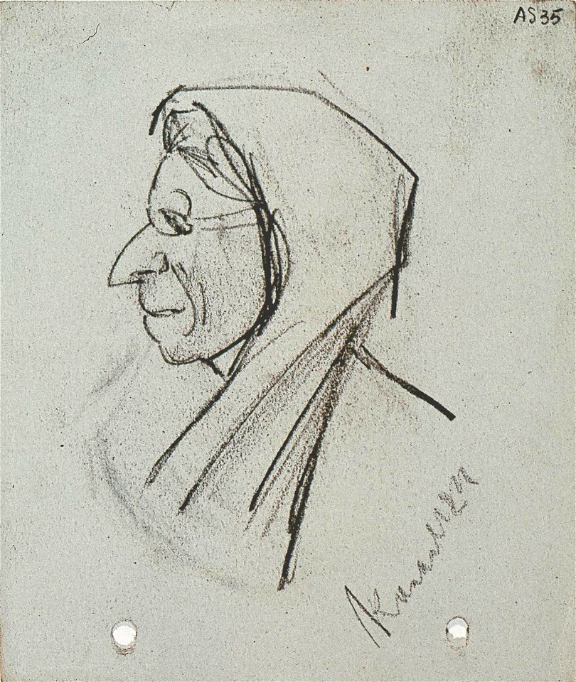 Woman with Headscarf (Caricature) by Theo van Doesburg Centraal Museum AB4367