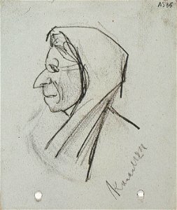 Woman with Headscarf (Caricature) by Theo van Doesburg Centraal Museum AB4367