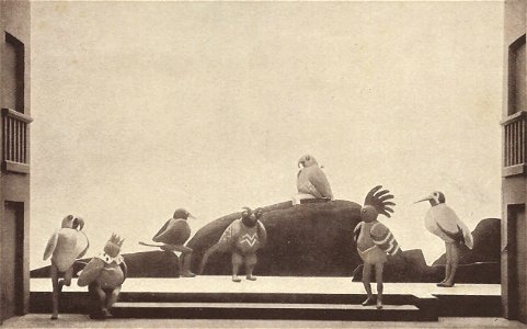 Wolkenkuckucksheim Ruederer Szenenmodell von Adolf Hengeler 1908 München, Theater-Museum