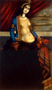 Woman holding shawl