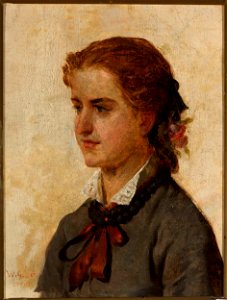 Wojciech Gerson - Portrait of a young girl - MP 2215 MNW - National Museum in Warsaw. Free illustration for personal and commercial use.