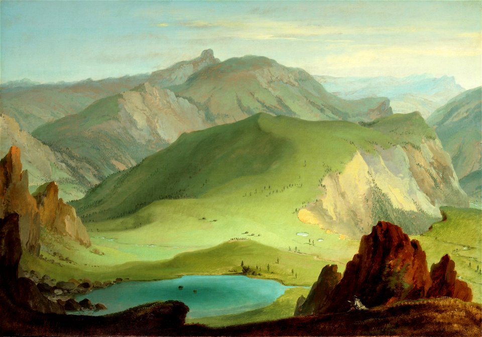 View from the Muntigalm across Lake Seeberg… by Caspar Wolf