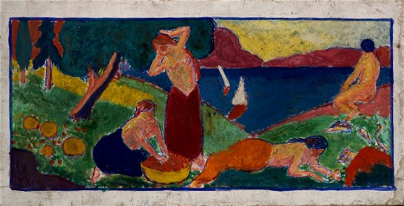 Women in Landscape with Blue Border-1968.121.5 1
