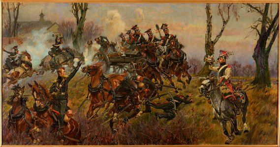 Wojciech Kossak - Battery on fire – Raszyn - 184989 MNW - National Museum in Warsaw