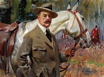 Wojciech Kossak - Self-portrait with a horse - MP 556 - National Museum in Warsaw