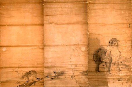 Wolf and Mujina by Soga Shohaku (Mie Prefectural Art Museum)