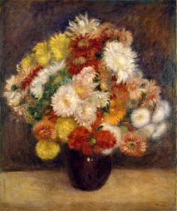 WLA metmuseum Bouquet of Chrysanthemums by Auguste Renoir. Free illustration for personal and commercial use.