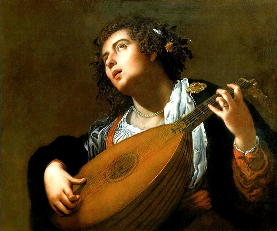 Woman Playing a Lute by Artemisia